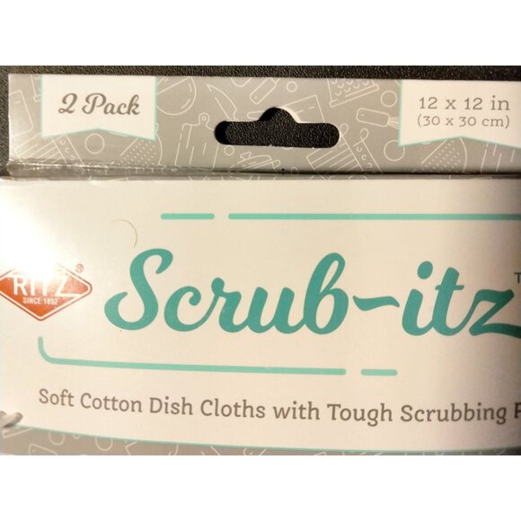 Ritz Gnome Scrub Itz 2 Pack 12x12 Soft Cotton Dish Cloths Valentine Hearts - Picture 5 of 6